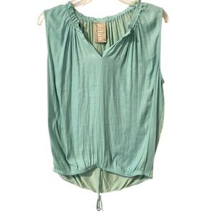 Anthropolgie Dolan Left Coast Collection Mint Drawstring Sleeveless V Neck Top M